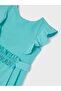 Girl's Crepe Belted Jumpsuit Turquoise 3857 - 4