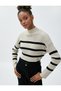 High Collar Knitwear Sweater Ribbed Drop Shoulders Long Sleeves