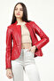 Yb2157 Real Leather Women's Coat B.Red - 2