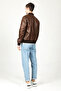 Bilbao Men's College Genuine Leather Coat Camel Antique - 5