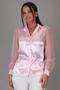 Women's Pink Satin Tulle Sleeve Evening Dress Shirt - 6
