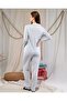 Pregnant and Maternity Blue and White Striped Double Pajamas Set - 5