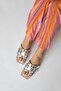 Huxx Women's Single Strap Casual Leather Slippers Silver - 2