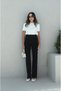 Women's Black High Waist Striped Palazzo Trousers