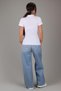 Women's White Shirt Collar Short Sleeve Cotton T-Shirt - 7