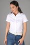 Women's White Short Sleeve Lycra Cotton Classic Shirt - 5