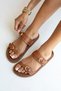 Sunday Women's Buckle Detailed Daily Comfort Slippers Tan