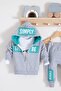Simply Patterned Hooded 3-Piece Baby Boy Set - 3