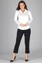 Women's Off-White Satin Long Sleeve Evening Dress Shirt - 3