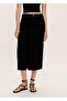 Slit denim skirt