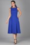 Women's Cobalt Blue Pleated Pocket Detailed Dress - 6
