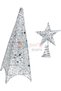150 cm Christmas Wire Tower - 3-Dimensional Silver-Colored Luxury Decorative Tower Illuminated Pine Tree Alternative - 4