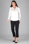 Women's Off-White Satin Long Sleeve Evening Dress Shirt - 2