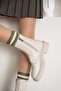 Danny Women's Lace-Up Blunt Toe Genuine Leather Boots Beige - 3