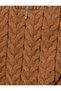 Oversize Sweater Knitted Half Zipper Wide Collar Braided Pattern - 6