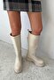 Lina Women's Fur Detail Leather Boots Beige - 2