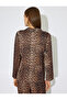 Leopard Print Pajama Top Shirt Collar Long Sleeve Viscose - 4
