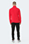 Oprah Men's Zippered Stand Collar Pocket Red Tracksuit Set - 2