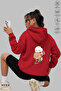Unisex Hoodie Long Sleeve Bubu Dudu Scooter Printed Hooded Sweatshirt Oversize Cotton - 3