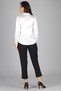 Women's Off-White Satin Long Sleeve Evening Dress Shirt - 6