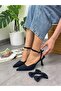 Jolie Black Satin Stiletto - With Removable Accessory