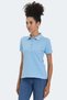 Vera I Women's Polo Neck Blue T-Shirt - 3