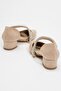 Women's Stone Heeled Casual Shoes Beige Suede - 4