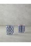 Retro Garden Glass Set of 2 Tumblers - Blue - Pink