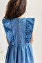 Blue Denim Dress - Ruffle and Sleeveless - 5