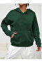 Unisex 2Ip Raster Green Knitted Fabric Hooded Sweatshirt - 4