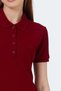 Vera I Women's Polo Neck Burgundy T-Shirt - 6