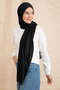 Combed Cotton Shawl - Black - 2