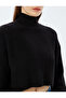 Turtleneck Long Sleeve Tassel Crop Knit Sweater - 5