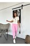 High Waist Pink Filet Pants - 6