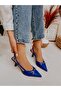 Cobalt Blue Leather (Moss) Buckle Detail Women's Stiletto - 3