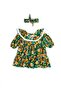Girl's Floral Patterned Ruffle Collar Dress - 2