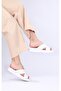 Women's White Genuine Leather Slippers