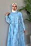 Blue Guipure Dress - 4