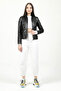 Evelyn Women's Slimfit Genuine Leather Coat Black - 2
