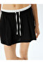 Black Women's Mini Double Waist Skort - 5