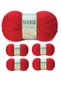 5 Pieces Mink Premium Acrylic Hand Knitting Yarn Wool Color No:251 Flag Red
