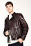Berlin Men's Jumbo Cross Zippered Genuine Leather Coat Hasp - 2