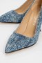 Women's high heel shoes with stone ribbon from the wrist, navy blue jeans - 3