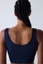 Dark Navy Blue Medium Support Seamless (No Sewing) Sports Bra - 4