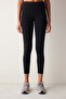 Black High Waist Thermal Ankle Length Comfy Leggings - 2
