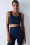 Dark Navy Blue Medium Support Seamless (No Sewing) Sports Bra