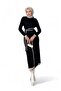 Valent Tie-Up Knitwear Dress-Black - 2