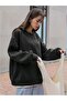 Arid Mountain Sweatshirt - Black Printed Oversize Crew Neck - 5