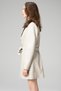 Cosmos Women's Buttoned Double-Breasted Collar Genuine Leather Trench Coat Beige - 4