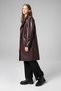 Women's Senna Double-Breasted Collar Genuine Leather Trench Coat Chestnut - 7